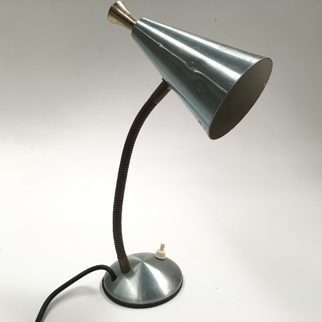 LAMP, Desk or Bedside Light - Small Anodised, Blue Gold